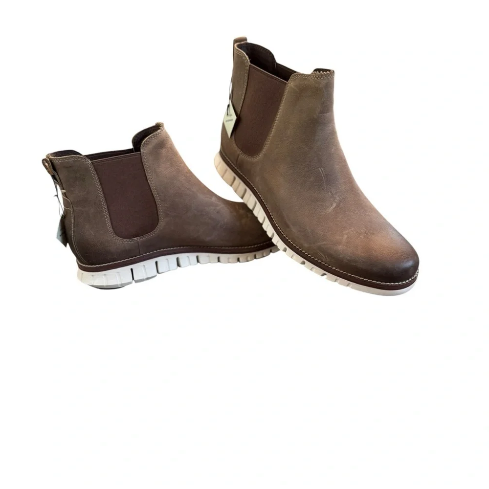 Cole Haan Zerogravity Brown Nubuck Chukka Boots with White Sole